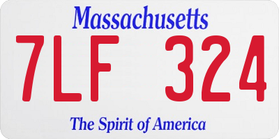 MA license plate 7LF324