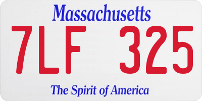 MA license plate 7LF325