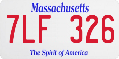 MA license plate 7LF326