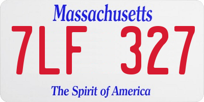 MA license plate 7LF327