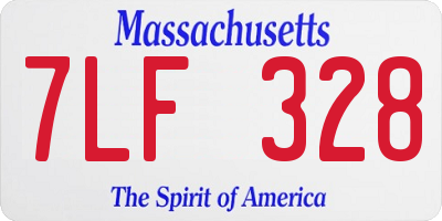MA license plate 7LF328
