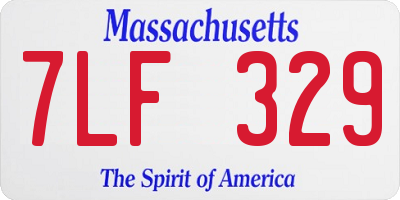MA license plate 7LF329