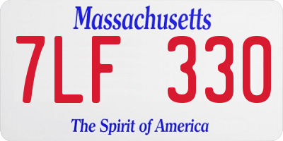 MA license plate 7LF330
