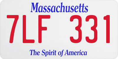 MA license plate 7LF331