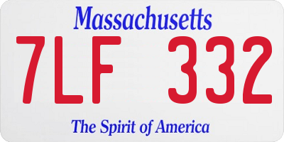 MA license plate 7LF332