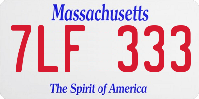 MA license plate 7LF333