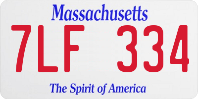 MA license plate 7LF334