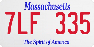 MA license plate 7LF335