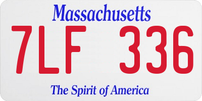 MA license plate 7LF336