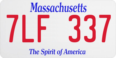 MA license plate 7LF337