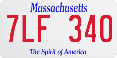 MA license plate 7LF340