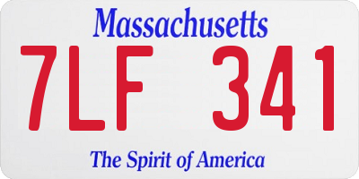 MA license plate 7LF341