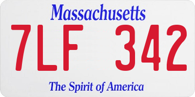 MA license plate 7LF342