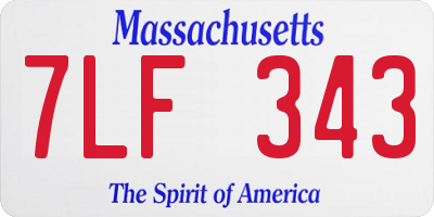MA license plate 7LF343