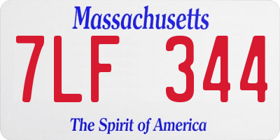 MA license plate 7LF344