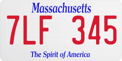 MA license plate 7LF345