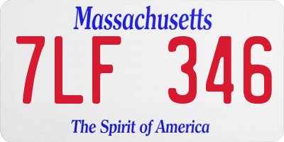 MA license plate 7LF346