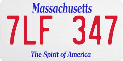 MA license plate 7LF347