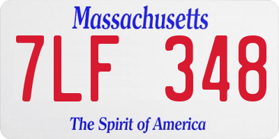 MA license plate 7LF348