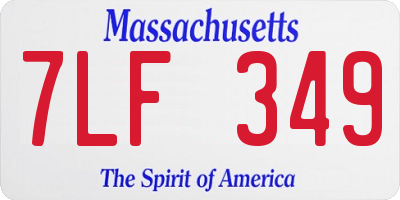 MA license plate 7LF349