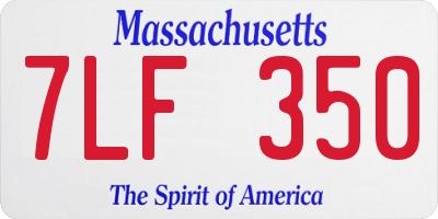 MA license plate 7LF350