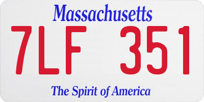 MA license plate 7LF351