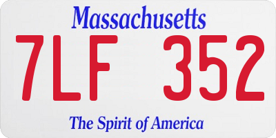 MA license plate 7LF352