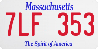 MA license plate 7LF353