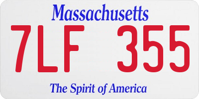 MA license plate 7LF355