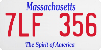 MA license plate 7LF356