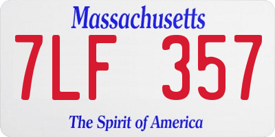 MA license plate 7LF357