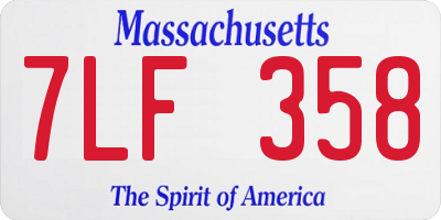MA license plate 7LF358
