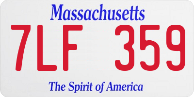 MA license plate 7LF359