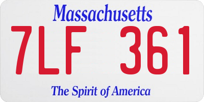 MA license plate 7LF361