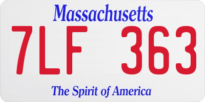 MA license plate 7LF363