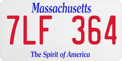MA license plate 7LF364