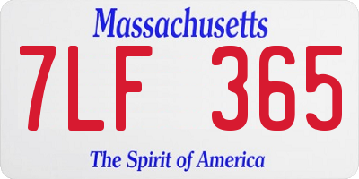 MA license plate 7LF365