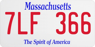 MA license plate 7LF366