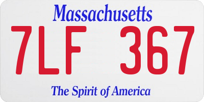 MA license plate 7LF367