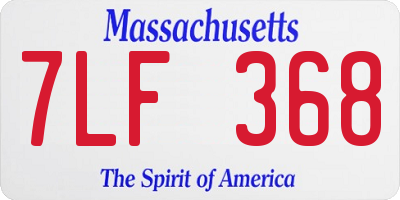 MA license plate 7LF368
