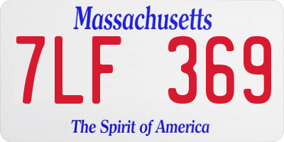 MA license plate 7LF369