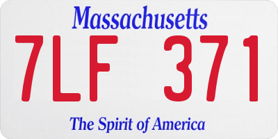 MA license plate 7LF371