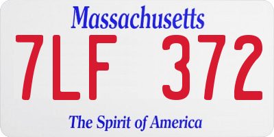 MA license plate 7LF372