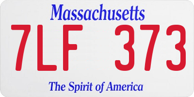 MA license plate 7LF373