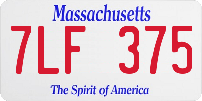 MA license plate 7LF375