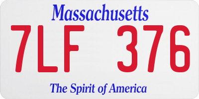 MA license plate 7LF376