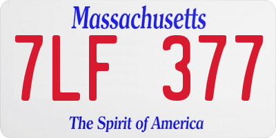 MA license plate 7LF377