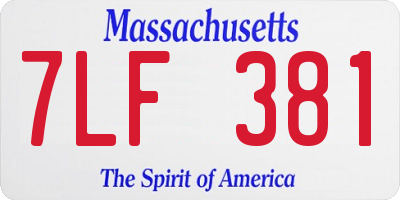 MA license plate 7LF381