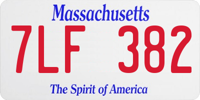 MA license plate 7LF382