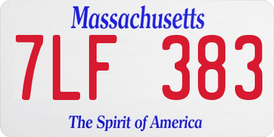 MA license plate 7LF383